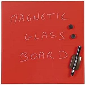 Bi-Office GL140301 magneetbord van glas, 38 x 38 cm, rood