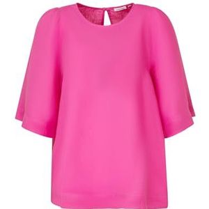 Seidensticker Dames Shirtblouse - Fashion Blouse - Regular Fit - Ronde hals - Korte mouwen - 100% linnen, roze, 48