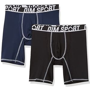 Dim Ademende boxershort van stretchkatoen voor heren, optimale ondersteuning, X2, zwart/Berlijn-blauw, 3
