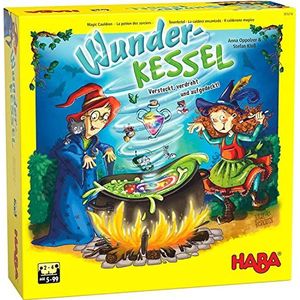 HABA 305216 Magic Cauldron- A magically twisted memory movement game for 2 to 4 sorcerer‘s apprentices from 5 to 99 years- English Instructions (Made in Germany)