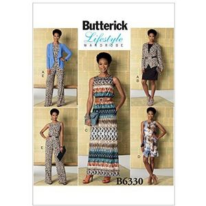 Butterick Pattern 6330 Y, Misses jas, jurk en jumpsuit, maten XSM-MED, meerkleurig, Y (X-Small-Small-Medium)