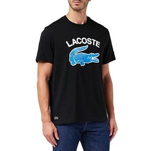 Lacoste Heren T-shirt regular fit, Zwart, 4