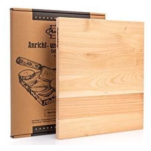 Axtschlag Werk- en snijplank, edel kersenhout, 400 x 350 x 25 mm, grote keukenplank, massief hout, onderhoudsvriendelijk, aan beide zijden te gebruiken