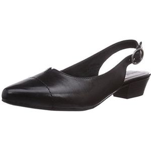 Jana 29499 dames slingback sandalen, Zwart zwart uni, 39 EU Breed