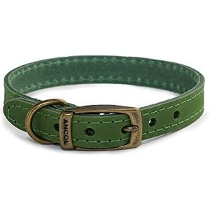 Ancol Timberwolf leren halsband groen 45-54 cm maat 6