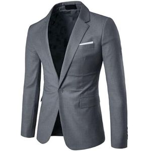 Allthemen Sakko Herencolbert met één knoop, slimfit colbert voor zakelijk gebruik, donkergrijs, XL