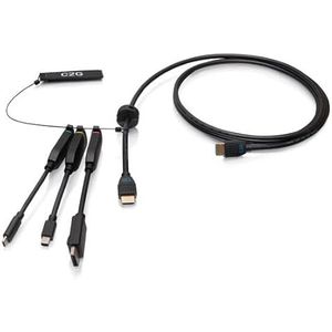 C2G 6ft (1,8 m) 4K HDMI Premium kabel en dongle Adapter Ring met kleurgecodeerde Mini DisplayPort™, DisplayPort en USB-C