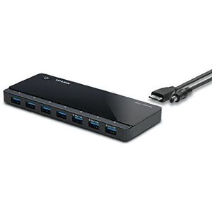 TP-Link USB 3.0 Micro B 7-Port Hub with 12V/2.5A Power Adapter and 1m USB3.0 Cable, Compatible with Windows, Mac OS X and Linux systems (UH700), Black