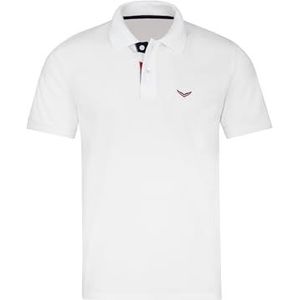 Trigema - Poloshirt - Wit - TRIGEMA Poloshirt met Driekleurige Knoopsluiting