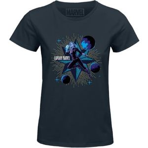 Marvel « Captain WOMAVLSTS019 T-shirt voor dames, marineblauw, maat S, Marine., S