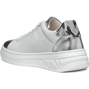 Geox D LJUBA A Sneakers voor dames, wit/zilver, 39 EU, Wit-zilver., 39 EU