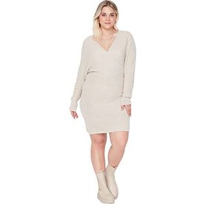 Trendyol Mini Jile Regular damesjurk, Beige, 4XL