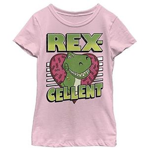 Little, Big Disney Pixar Toy Story Rexcellent Heart T-shirt voor meisjes, korte mouwen, lichtroze, XS, roze, XS, roze, XS, Roze, XS