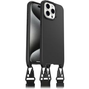 OtterBox React Lanyard hoesje met MagSafe voor iPhone 15 Pro Max, beschermhoes met verstelbare en afneembare lanyardriem, getest volgens militaire standaard, Zwart, Zonder Verpakking