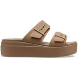 Crocs - Brooklyn Buckle Low Wedge - Klompen - Khaki