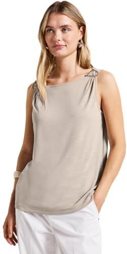 Street One - Silk-Look Top - Beige - Dames