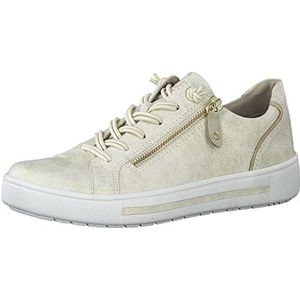 Jana Dames Sneaker 8-8-23661-28 H-breedte Maat: EU kleurrijke vrije tijd veterschoenen met ritssluiting en brede schoenbreedte, Cloudy Gold, 36 EU Breed