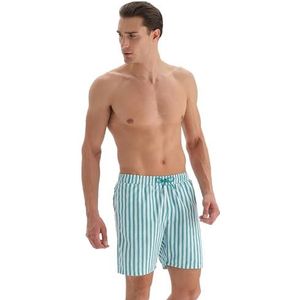 Dagi Heren bedrukte zwemshorts, Groen - Wit, L