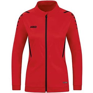 Jako Dames polyester jas Challenge, rood/zwart, 9321-101, mt. 40
