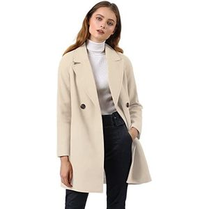 Allegra K vrouwen getande revers dubbele borst Raglan winterjassen