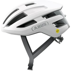 ABUS PowerDome MIPS racefietshelm - lichte fietshelm met slim ventilatiesysteem en impactbescherming - Made in Italy - voor mannen en vrouwen - wit, maat M