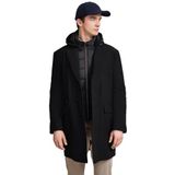 Zwart - Winterjas - Met Afneembare Capuchon - Reverskraag - Lange Mouwen