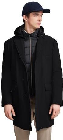 Zwart - Winterjas - Met Afneembare Capuchon - Reverskraag - Lange Mouwen