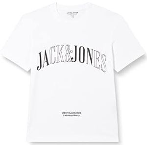 JACK & JONES Heren Jorblurrubber Tee Ss Crew Neck Blk T-shirt, wit (bright white), M