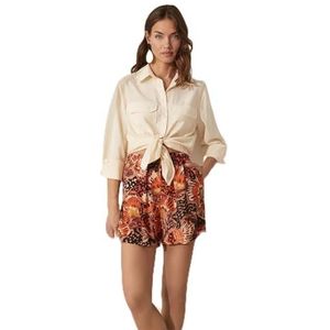 Koton Dames Melis Ağazat X Pocket Shirt met lange mouwen, ecru(002), 38
