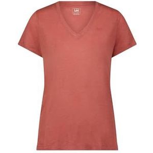 Lee T-shirt met V-hals voor dames, bruin (cinnamon), XL