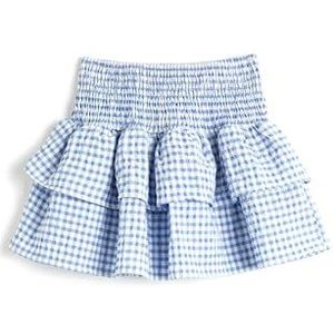 Koton Meisjesrok met gelaagde details, Blue Check (6c2), 5-6 Jaar