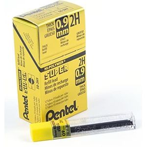 Pentel 509-2H Set van 12 potloden met 15 vullingen 0,9 mm 2H voor vulpotloden