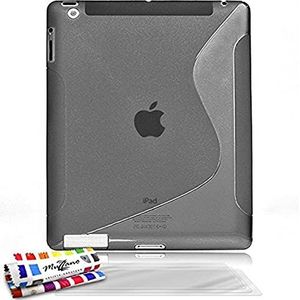 Muzzano Ultra-Slim beschermhoes voor Apple iPad 3, schokbestendig, elegant en duurzaam DE S LE S Gris + 3 Films de Protection Ecran