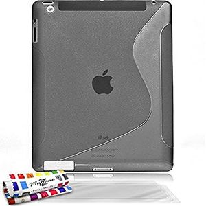Case Ultra-Slim APPLE IPAD 3 [Le S Premium] [Grijs] MUZZANO + 3 ""UltraClear"" Screen Protective Films + Touch Stylus Pen + Polijstdoek Muzzano® - De ultieme bescherming tegen impact, elegant en duurzaam voor uw Apple IPAD 3