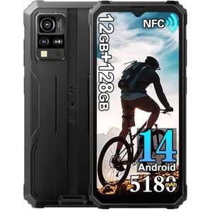 Blackview BV4800 Pro 4G Téléphone Portable Incassable (2025), 12Go+128Go/1TB Téléphone Débloqué Android 14, 5180mAh,16MP+8MP, 6.56"" HD+ Smartphone Incassable Etanche, GPS,NFC,OTG,FM, Noir