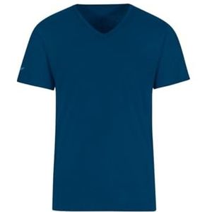 Trigema Heren T-shirt V-shirt biologisch katoen 639203, blauw (Saphir C2c 552), M
