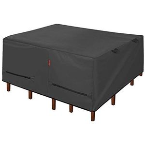 HSFFBHFBH Waterdichte tuinmeubelhoezen voor buiten, 200 x 200 x 100 cm (L x B x H), zwart, 420D Oxford-stof, rotan meubelhoezen, extra grote terrashoes, waterdichte tafelhoes buitenstoelhoezen