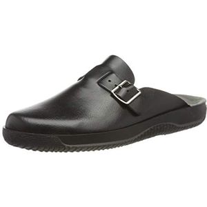 Rohde 1970 Soltau H heren pantoffels pantoffels leer klompen, zwart zwart 90, 47 EU
