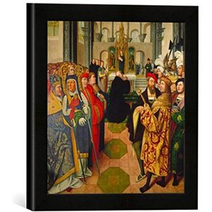 Ingelijste foto van Jakob van Utrecht ""De heilige Bernhard auf dem Reichtag zu Speyer"", kunstdruk in hoogwaardige handgemaakte fotolijst, 30x30 cm, mat zwart