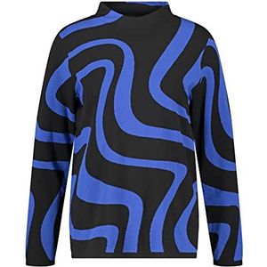 GERRY WEBER Edition Dames 770569-44713 pullover, zwart/blauw patroon, 36