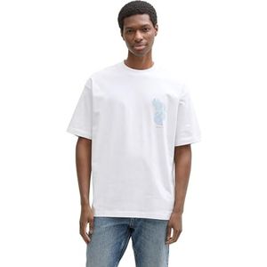 TOM TAILOR Denim T-shirt voor heren, 20000 - wit, XL