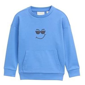 TOM TAILOR Oversized sweatshirt met print voor jongens en kinderen, 37177 - Soft Mid Blue, 92-98