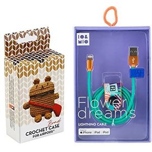 Set Airpods Crochet Brad + USB-datakabel Lightning Flower Dreams