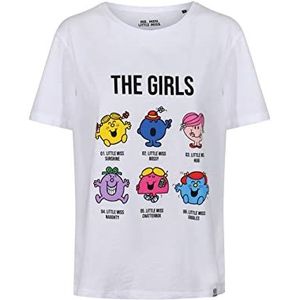 Mr Men Little Miss The Girls T-Shirt - White Slub, Maat: M - Officieel gelicentieerde vintage stijl, gedrukt in het VK, ethisch verkregen, Wit, M