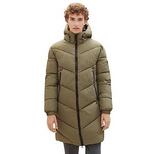 TOM TAILOR Denim Heren buffer winterparka met capuchon, 10415 Dusty Olive Green, XXL