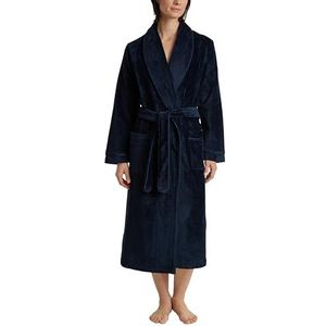 CALIDA Cosy Shower Badstof badjas met sjaalkraag, 120 cm dames, zeer absorberend, van buiten behaaglijk zacht, met riemlussen en twee opgestikte zakken, Silver Melé, 32-34