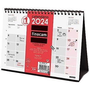 Finocam - Neutrale tafelkalender 2024 voor het schrijven van januari 2024 - december 2024 (12 maanden) Portugees