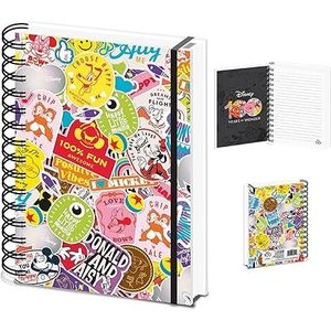 Pyramid International Disney notitieboek (Disney 100 Happy Faces Design) Wiro A5 schrijfboek en dagboek, Disney-cadeaus voor vrouwen, mannen en kinderen - officiële koopwaar