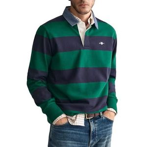 GANT REG Chambray Stripe Heavy Rugger, Deep Forest Green, XXL