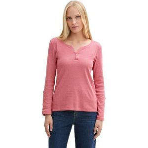 TOM TAILOR T-shirt voor dames, 37445 - Off White Red Small Stripe, L